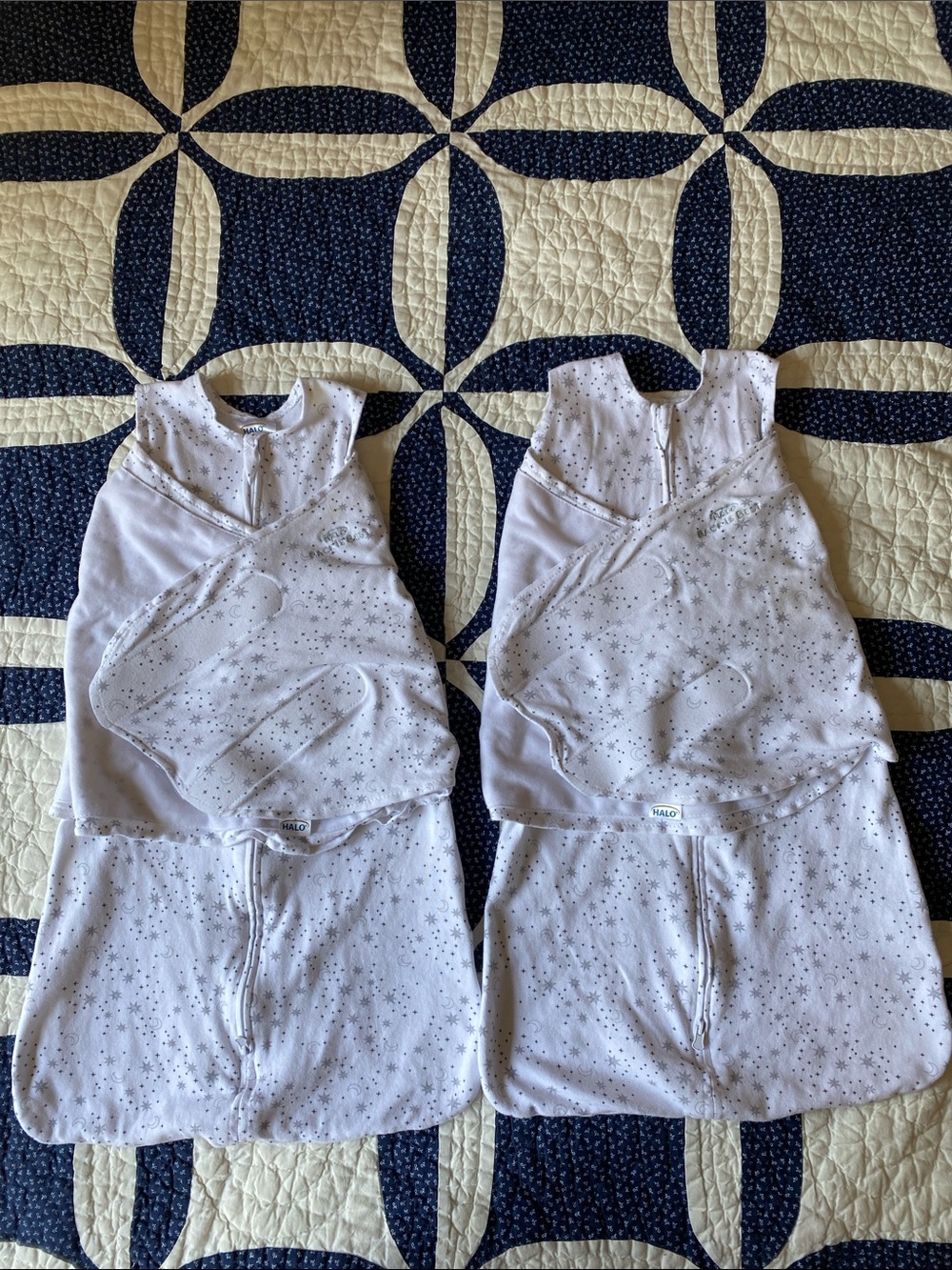 HALO Baby 100% Cotton Sleepsack Sleeveless Swaddle Wrap - Midnight Moons